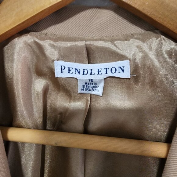 Women's Pendleton Balzer Camel Color Size 16 Business Casual 100% Virgin Wool - Picture 3 of 10